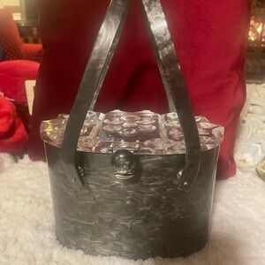 Vintage mother of pearl grey lucite purse 40s/59s era.